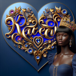 VCraft a 3-D image showcasing the name 'KAREN' in a luxurious go...