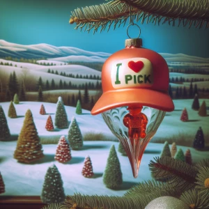 Photorealistic A photo of a 1950s kitschy blown glass Christmas...