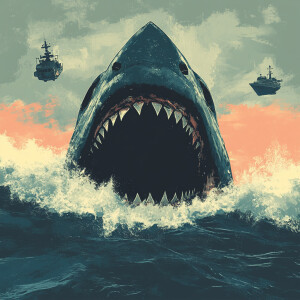 Jaws in the style of starwars