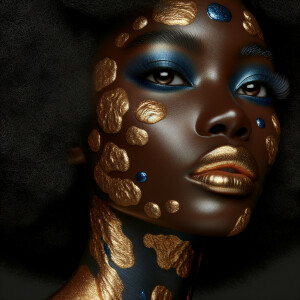 A digital illustration of an African-American woman with a large...