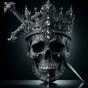 Sword skull black crown