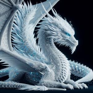 A pure white dragon 3D animated motion graphics UHD 8K
