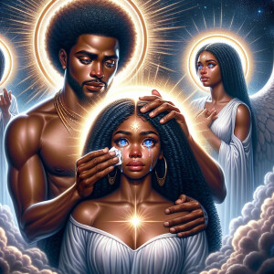 Ensure that the image distinctly represents both Jesus Christ an...
