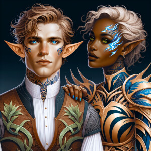 A tall elven man with a soft and angelic but masculine face, elf...