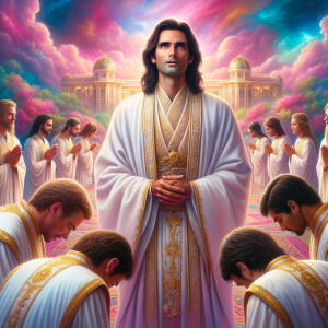 Create a detailed scene featuring a light-skinned African-Americ...