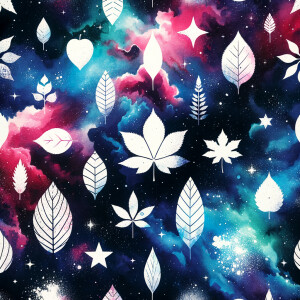 A background full of cosmic watercolor artwork, full celestial s...
