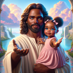 Create a 3D realistic artwork featuring the phrase 'Jesus Saves'...