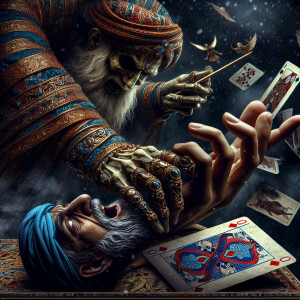 A gripping moment unravels as the God of Death clutches the hand...