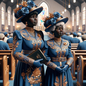Adjust the 3-D realistic image to depict the African-American gr...