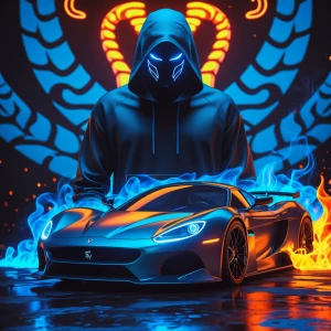 create an image depicts a striking and vibrant digital art style...