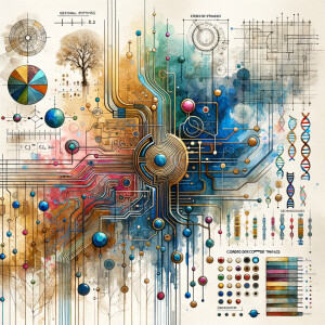 The golden ratio, Minimalist art Circuit, boards, circuitry, diagrams Cellular structures, DNA, circuit boards, colorful wires,  asian and Egyptian  graffiti, lie detector graphs, cardio printout, branches Bones painterly background rust