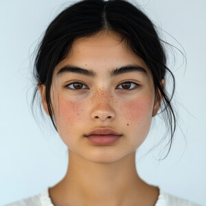 A 19-year-old woman with a combination of Japanese and Salvadori...