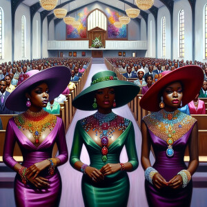 In a modern church setting, enhance the color vibrancy subtly. F...
