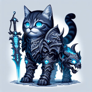 Кот рыцарь смерти из world of Warcraft, сделай его в стилистике...