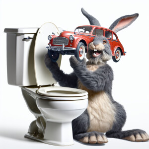 Bugs bunny. Lifting up a car.
While on the toilet .