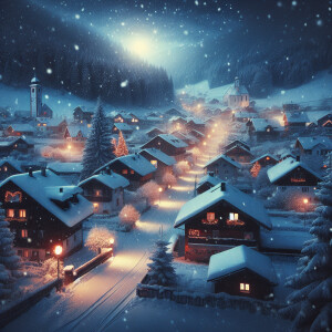 There is a small town among the snow-covered towns