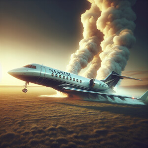 generate me a private jet that crushes on the ground and the nam...