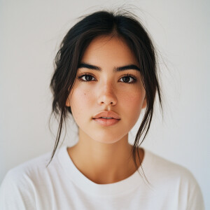 A 21-year-old woman with a fusion of Mexican, Puerto Rican, Pana...