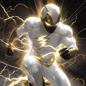 Create an ANSI art depiction of Godspeed, the DC Comics characte...