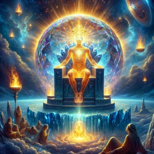 There was the likeness of a throne with the appearance of sapphi...