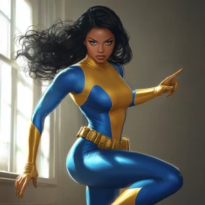 In this captivating series of dynamic poses, the superheroine co...