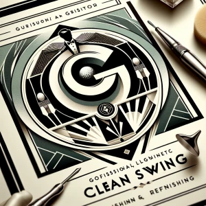 Design an gatsby Art Deco-inspired logo for 'Clean Swing' that e...