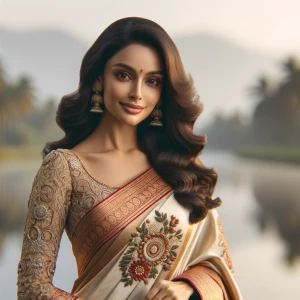 A beautifull Kerala married lady in saree and blouse