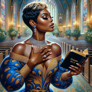 Render an airbrush oil painting of an African American woman wit...