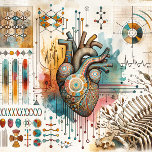 The golden ratio, Minimalist art Circuit, boards, circuitry, diagrams Cellular structures, DNA, circuit boards, colorful wires,  asian and Egyptian  graffiti, lie detector graphs, cardio printout, branches Bones painterly background rust