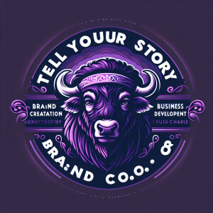 Create a dynamic, powerful, logo for a company called PURPLE BUF...