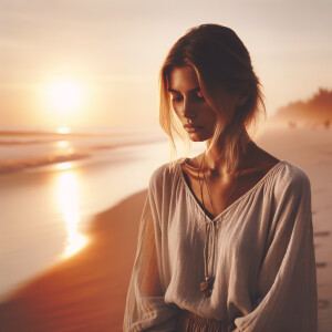 Pretty woman at the beach