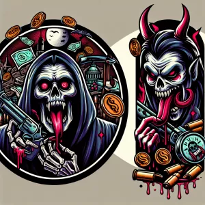 Design a bold circular and edgy logo with and the name ('HALF DE...