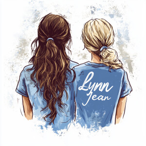 Create an image depicting two women showing their support for th...