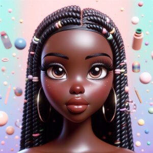 Create an 3-D realistic image of an animated character inspired...