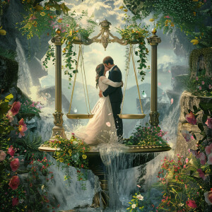 ultra high resolution 3D image of a man and a woman holding each...