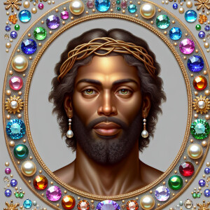 "Create a 3D realistic artwork featuring the phrase 'Jesus Saves...