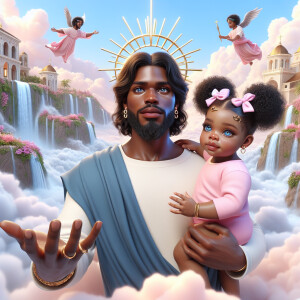 Create a 3D realistic artwork featuring the phrase 'Jesus Saves'...