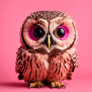 Generate a highly realistic, full-body image of baby brown owl o...