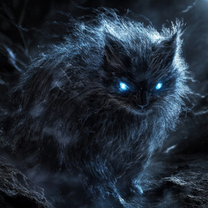 A sleek, shadow-dwelling wraith, its metallic fur gleaming under...