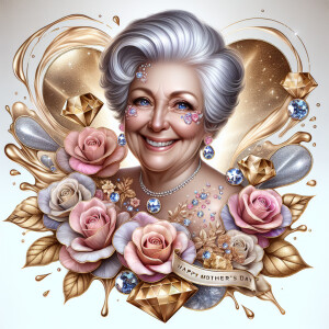 A horizontal portrait of a thi, smiling heavier curvy
set 80-ye...
