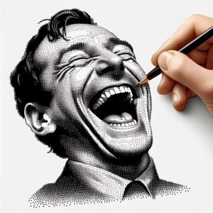 Guffaw in stippling style