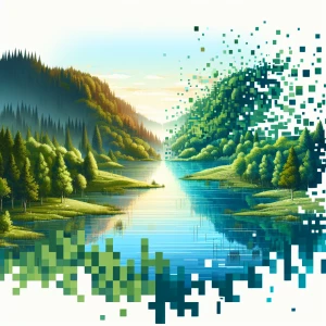 A peaceful tranquil place turns from real to falling apart digit...