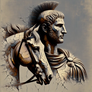 Reference "The Triumphs of Caesar paintings" Craft an abstract p...