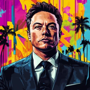 Elon Musk in GTA art style, , in the style of a Grand Theft Aut...