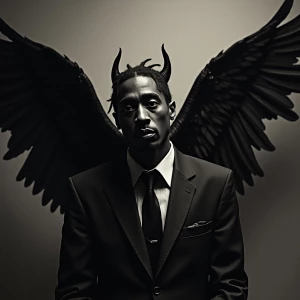 2pac with gothic wings