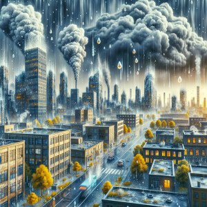 Sulphuric acid falling like rain and n a city
