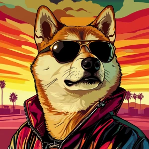 MEME DOGE in GTA art style — Gegen — in the style of a Grand The...