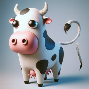 imagine a slander cow standing up in two legs like a man, with 2...