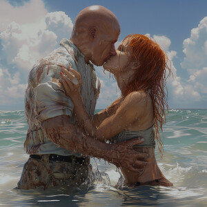 A photorealistic high resolution image. Light ginger haired fema...