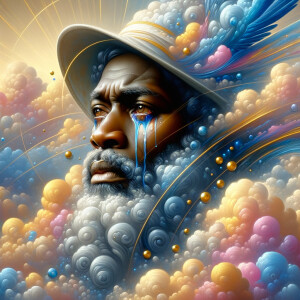 Create a 3-D realistic oil, painting light skin
African-America...